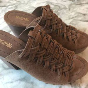 Michael Kors Westley Woven Size 7 Suede Mule Sandal